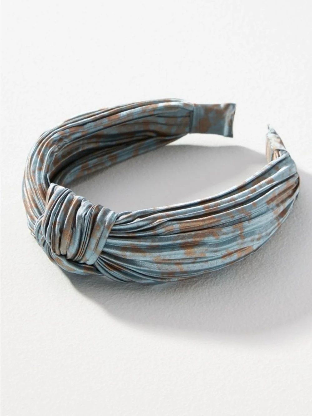 Anthropologie Tie-Die Pleated Headband in Pale Blue. Brand new!